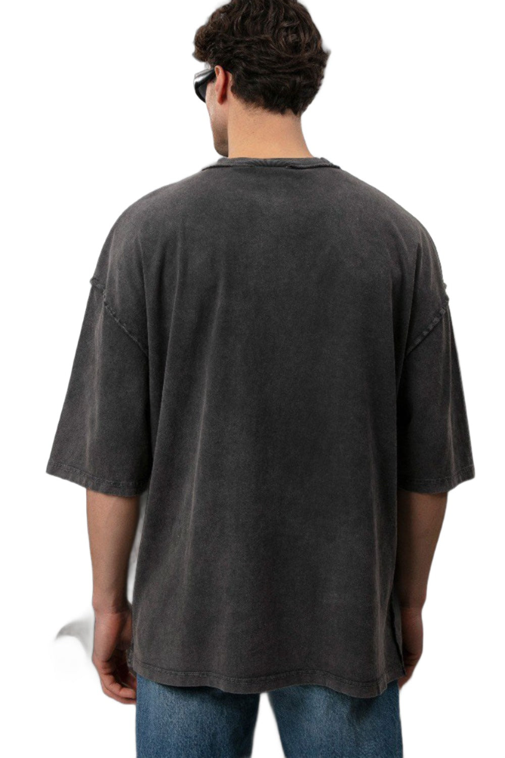 Cotton Washed Vintage Tee Loose T-Shirt - Dark Grey