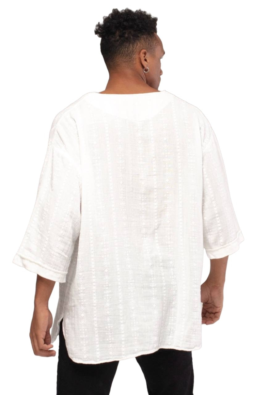 V Neck Ecru Shirt