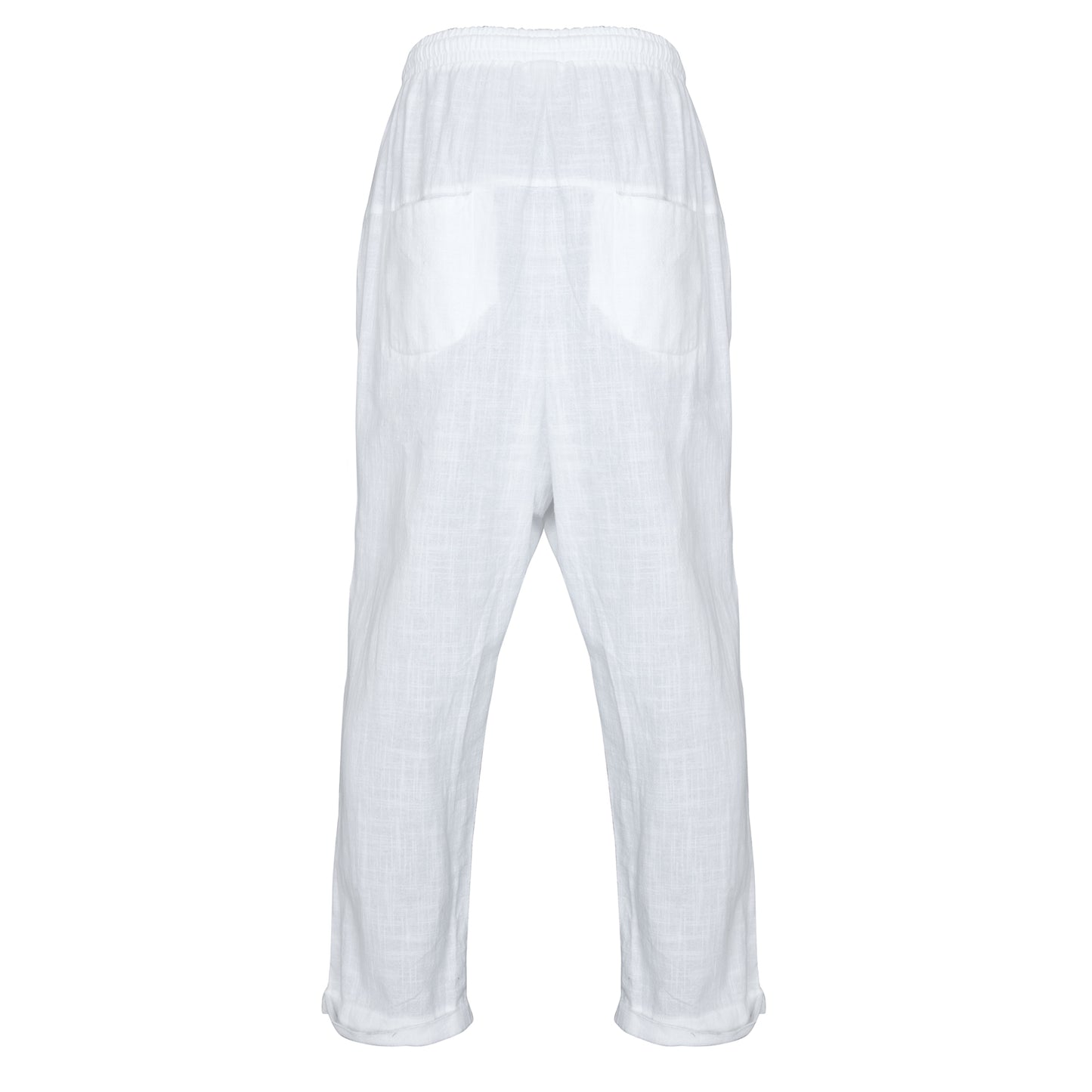 Tied Linen White Pants