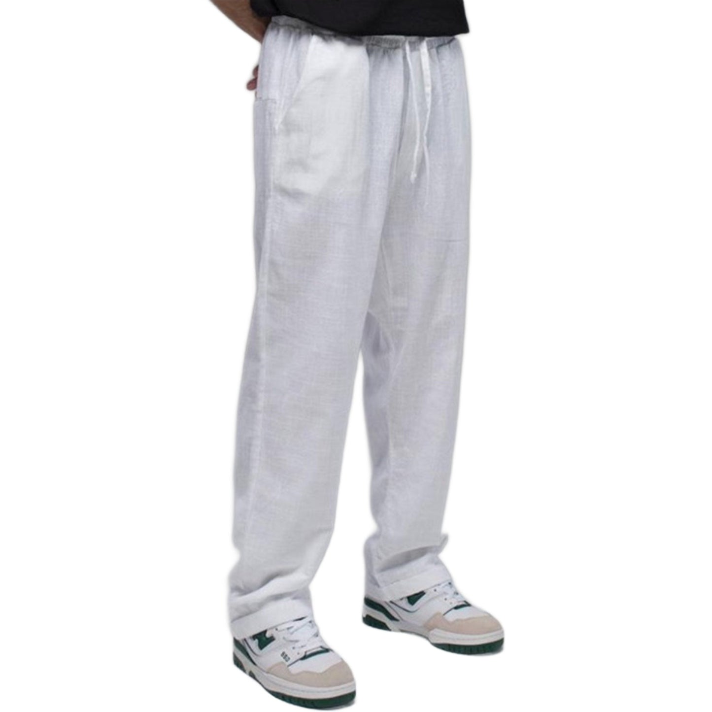 Tied Linen White Pants