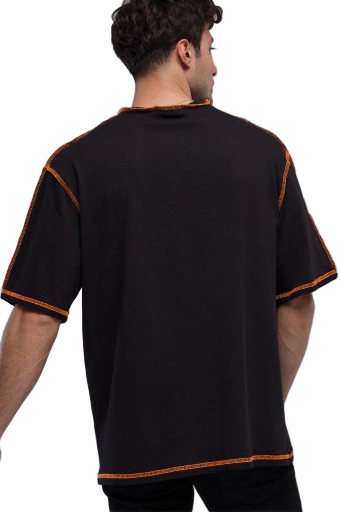 Black Tshirt - Orange line