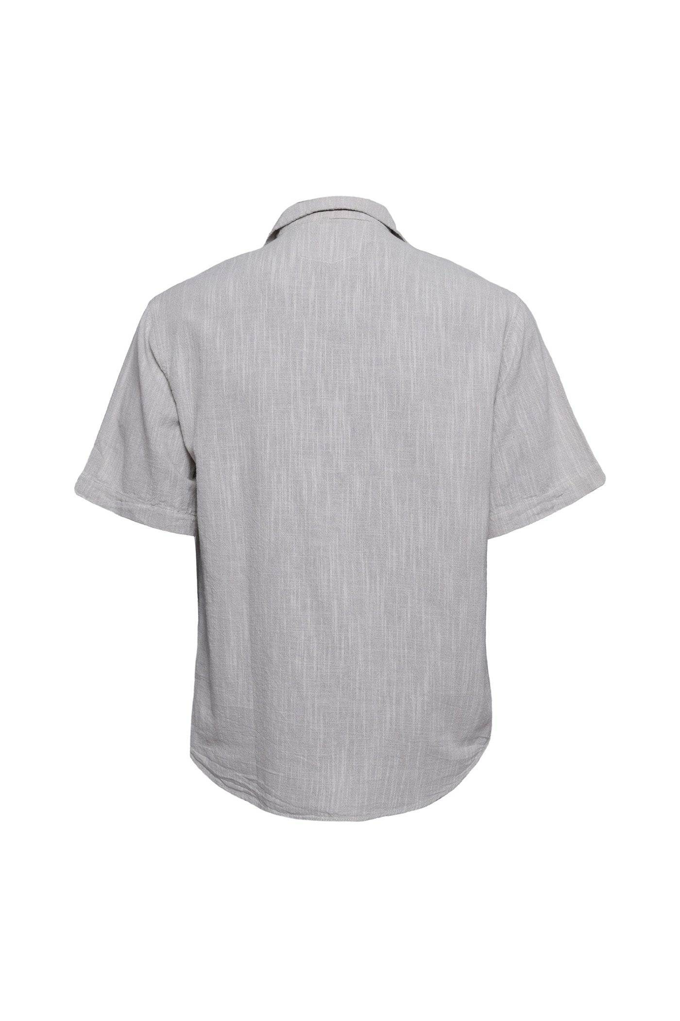 Linen Button Down Short Sleeve Shirt L.Grey