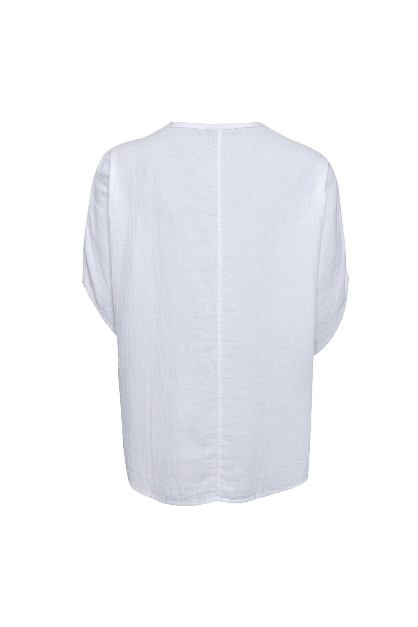 Bohemian Round Neck Bell sleeve Linen Shirt White
