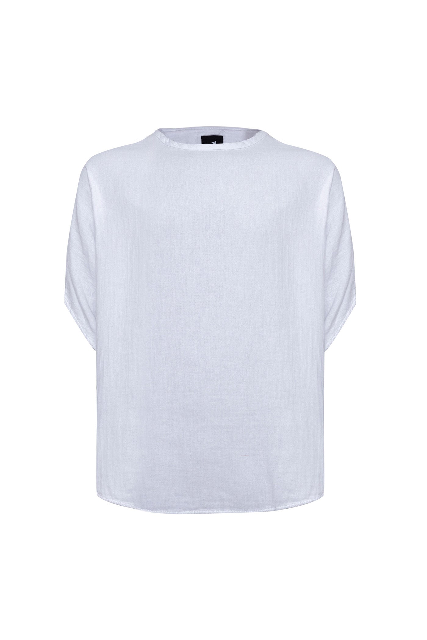 Bohemian Round Neck Bell sleeve Linen Shirt White