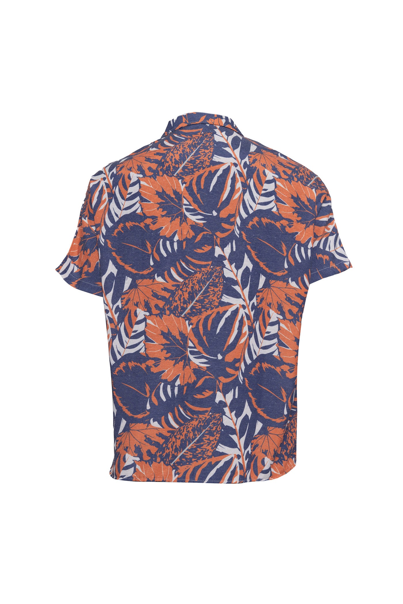 Linen Button Down Short Sleeve Shirt Printed