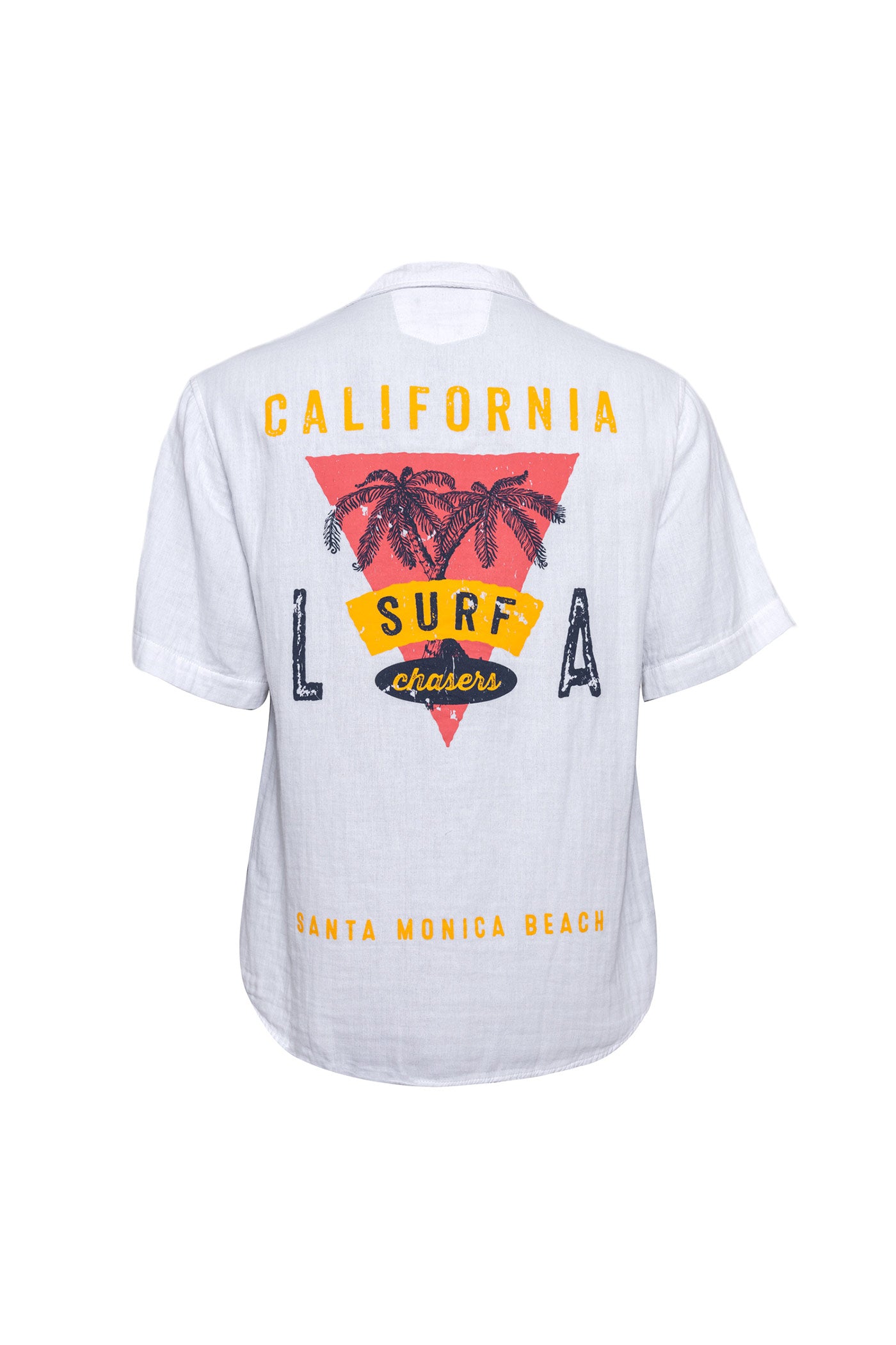 Printed Street Style Shirt Short Sleeve White Linen Shirt