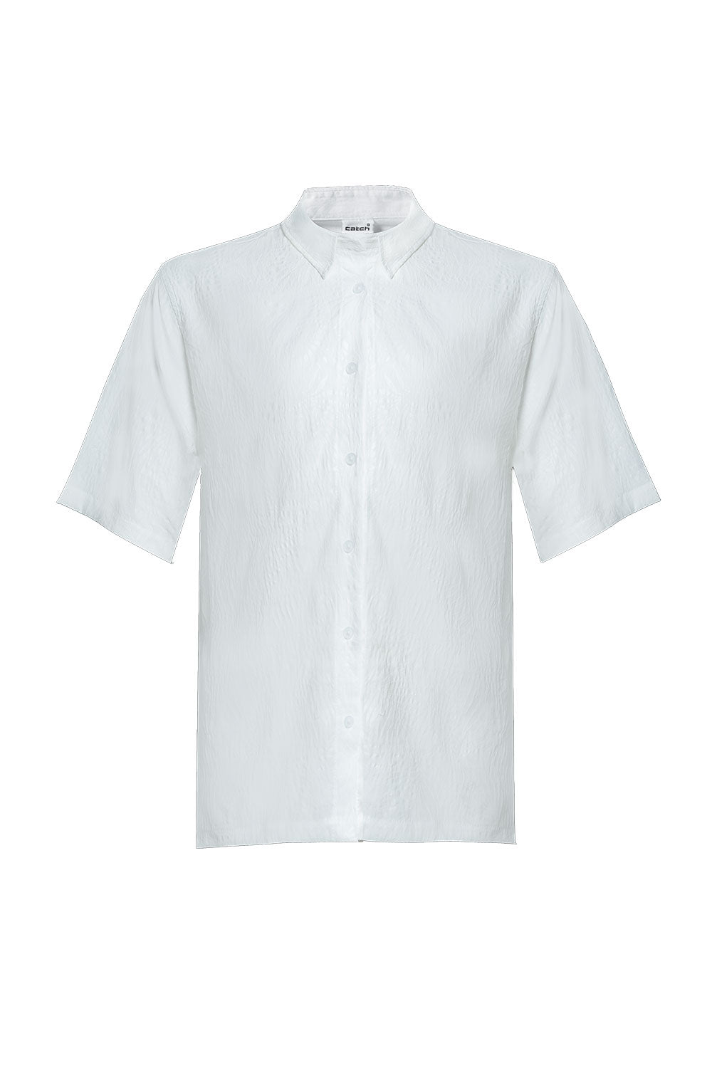 Non-Iron Short Sleeve Button-Down Classic White Shirt - White