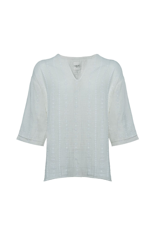 V Neck Ecru Shirt