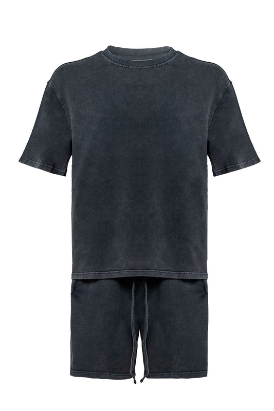 Cotton Casual T-Shirt & Short Set - A.Grey