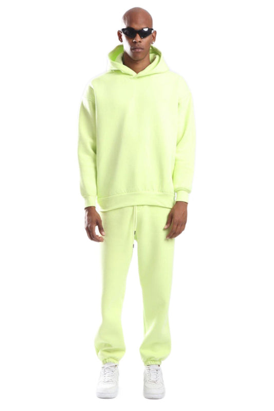 Hoodie & Jogger Pants Set - Neon Yellow