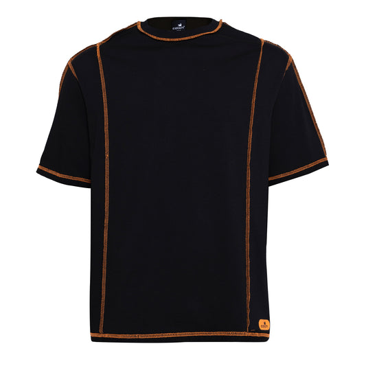 Black Tshirt - Orange line