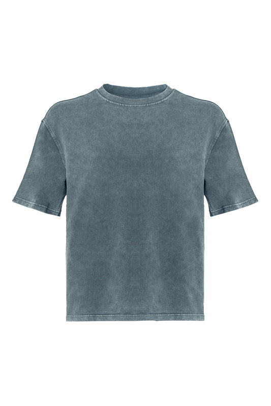 Cotton Washed Vintage Tee Loose T-Shirt - Grey